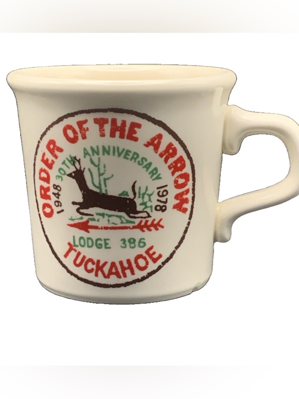 Vintage Boy Scouts Scout Order of The Arrow Lodge 386 Tuckahoe 1978 Mug